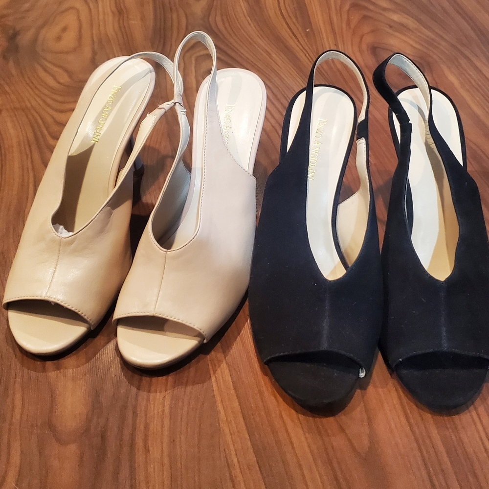 2 pr. Leather Sling Back Pumps size 9